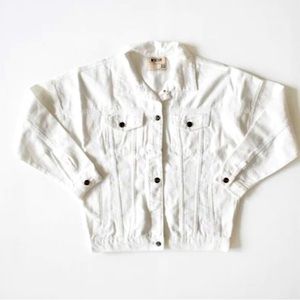 Oversized Worthy Threads XS white denim jacket, new with tags